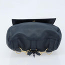 SAINT LAURENT Backpack Leather Navy Gold Auth 166885-9