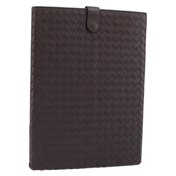 BOTTEGA VENETA INTRECCIATO iPad-hoes Leer Donkerbruin Auth 166887