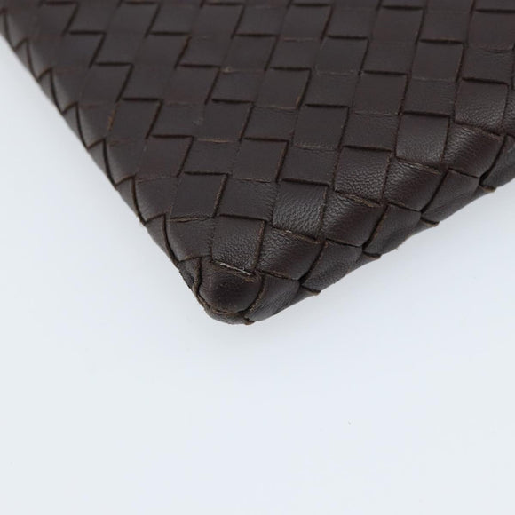BOTTEGA VENETA INTRECCIATO iPad-hoes Leer Donkerbruin Auth 166887