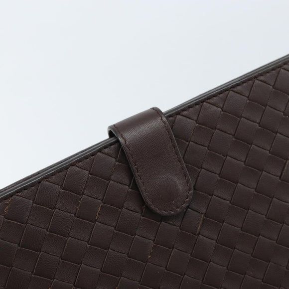 BOTTEGA VENETA INTRECCIATO iPad-hoes Leer Donkerbruin Auth 166887
