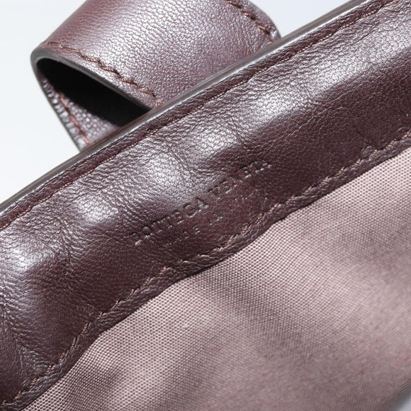 BOTTEGA VENETA INTRECCIATO iPad-hoes Leer Donkerbruin Auth 166887