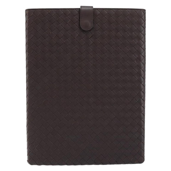 BOTTEGA VENETA INTRECCIATO iPad-hoes Leer Donkerbruin Auth 166887