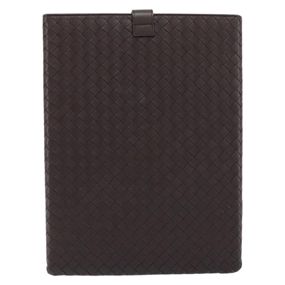 BOTTEGA VENETA INTRECCIATO iPad-hoes Leer Donkerbruin Auth 166887