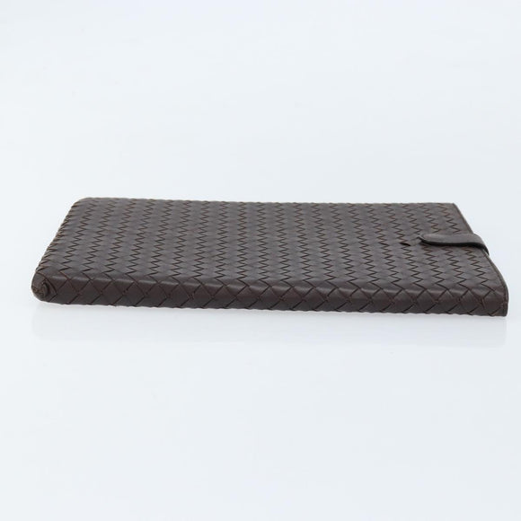 BOTTEGA VENETA INTRECCIATO iPad-hoes Leer Donkerbruin Auth 166887