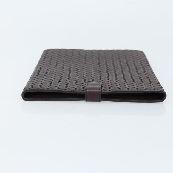 BOTTEGA VENETA INTRECCIATO iPad-hoes Leer Donkerbruin Auth 166887