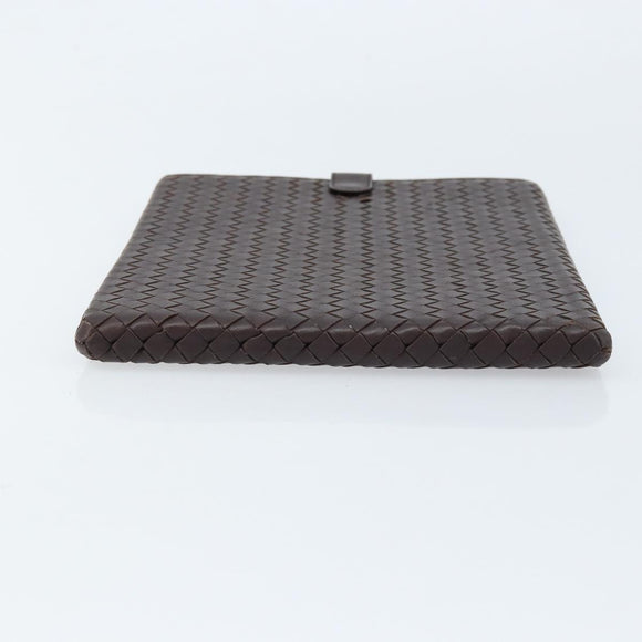 BOTTEGA VENETA INTRECCIATO iPad-hoes Leer Donkerbruin Auth 166887
