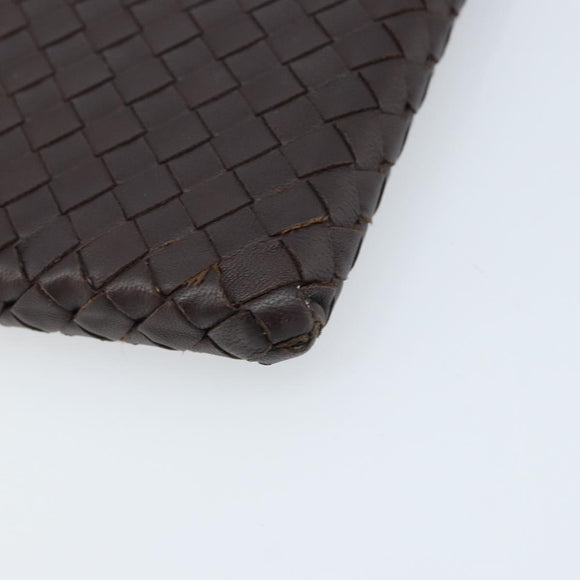 BOTTEGA VENETA INTRECCIATO iPad-hoes Leer Donkerbruin Auth 166887