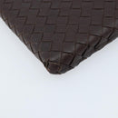 BOTTEGA VENETA INTRECCIATO iPad-hoes Leer Donkerbruin Auth 166887-14
