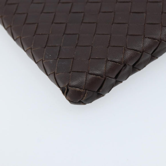 BOTTEGA VENETA INTRECCIATO iPad-hoes Leer Donkerbruin Auth 166887