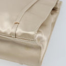 PRADA Hand Bag Satin Silver Metallic beige Auth 166888-8