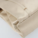 PRADA Hand Bag Satin Silver Metallic beige Auth 166888-15
