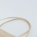 PRADA Hand Bag Satin Silver Metallic beige Auth 166888-14