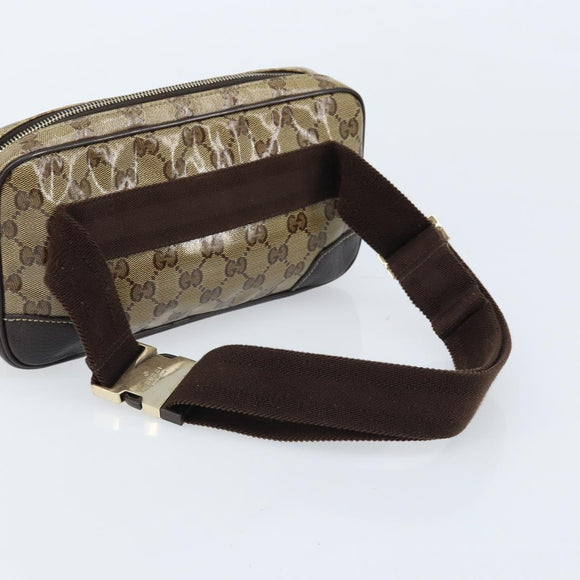 GUCCI GG Crystal Shoulder Bag Outlet Beige Gold 336672 Auth 166890A