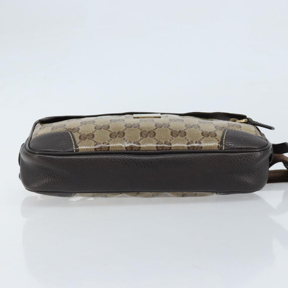 GUCCI GG Crystal Shoulder Bag Outlet Beige Gold 336672 Auth 166890A