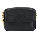 CHANEL Chain Shoulder Bag Caviar Skin Black Gold CC Auth 166896SAV-2
