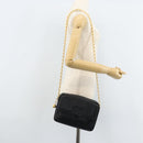 CHANEL Chain Shoulder Bag Caviar Skin Black Gold CC Auth 166896SAV-25