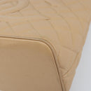 CHANEL Matelasse Reprint Tote Bag Caviar Skin Beige Gold CC Auth 166898SAV-10