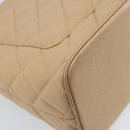 CHANEL Matelasse Reprint Tote Bag Caviar Skin Beige Gold CC Auth 166898SAV-13