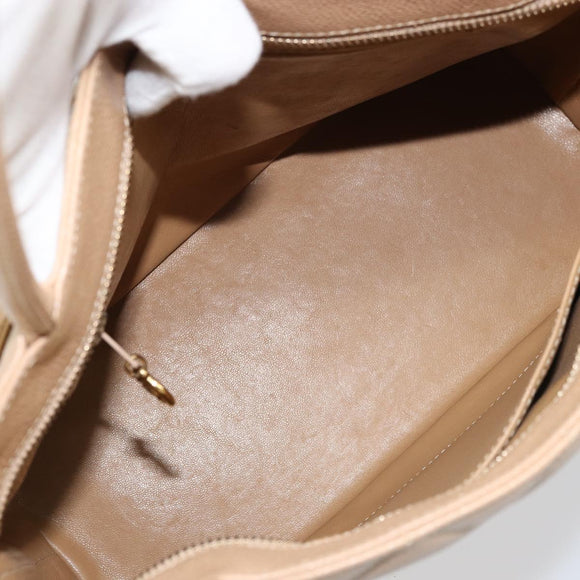CHANEL Matelasse Reprint Tote Bag Caviar Skin Beige Gold CC Auth 166898SAV