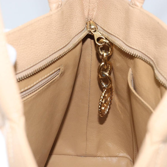 CHANEL Matelasse Reprint Tote Bag Caviar Skin Beige Gold CC Auth 166898SAV