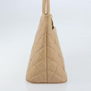 CHANEL Matelasse Reprint Tote Bag Caviar Skin Beige Gold CC Auth 166898SAV-5