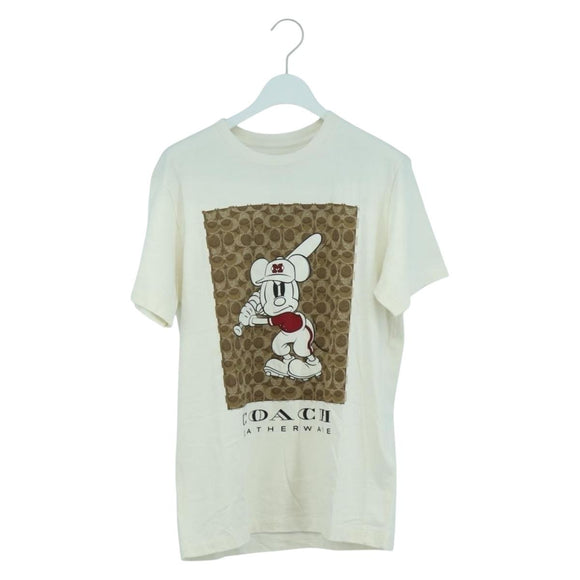 Coach COACH × Disney Mickey Short Sleeved T Shirt Cotton White Auth 166915M