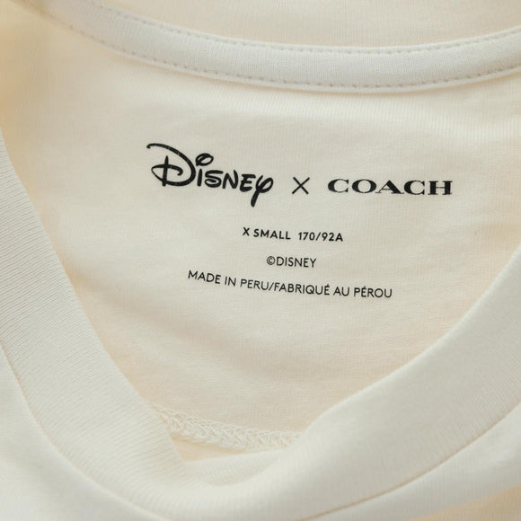 Coach COACH × Disney Mickey Short Sleeved T Shirt Cotton White Auth 166915M
