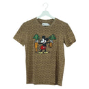 Coach COACH × Disney Signature Short Sleeved T Shirt Cotton Brown Auth 166925M-1