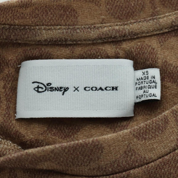 Coach COACH × Disney Signature Short Sleeved T Shirt Cotton Brown Auth 166925M