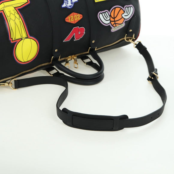 LOUIS VUITTON LV X NBA Keepall Bandouliere 55 Bag Black M58516 LV Auth 166944SM