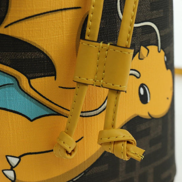 FENDI x FRGMT x POKÉMON Zucca Canvas Dragonfly Bag 2way Brown Auth 166947SM