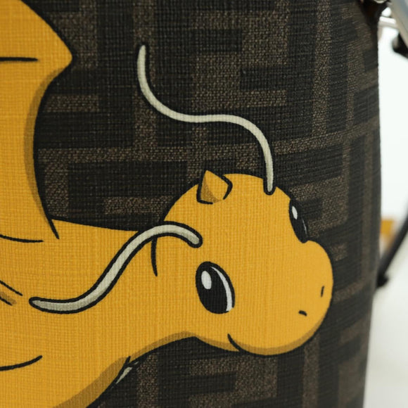 FENDI x FRGMT x POKÉMON Zucca Canvas Dragonfly Bag 2way Brown Auth 166947SM