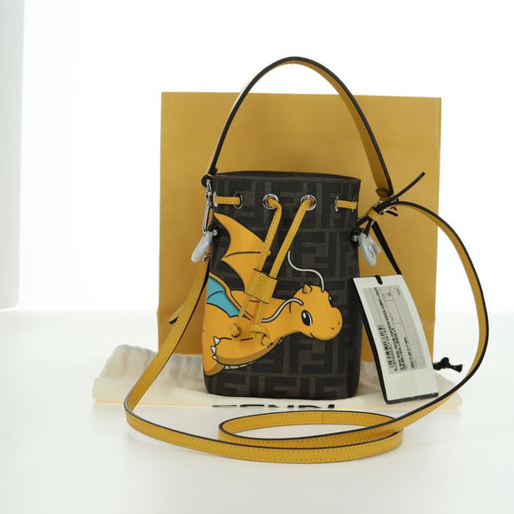 FENDI x FRGMT x POKÉMON Zucca Canvas Dragonfly Bag 2way Brown Auth 166947SM