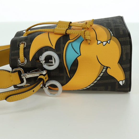 FENDI x FRGMT x POKÉMON Zucca Canvas Dragonfly Bag 2way Brown Auth 166947SM