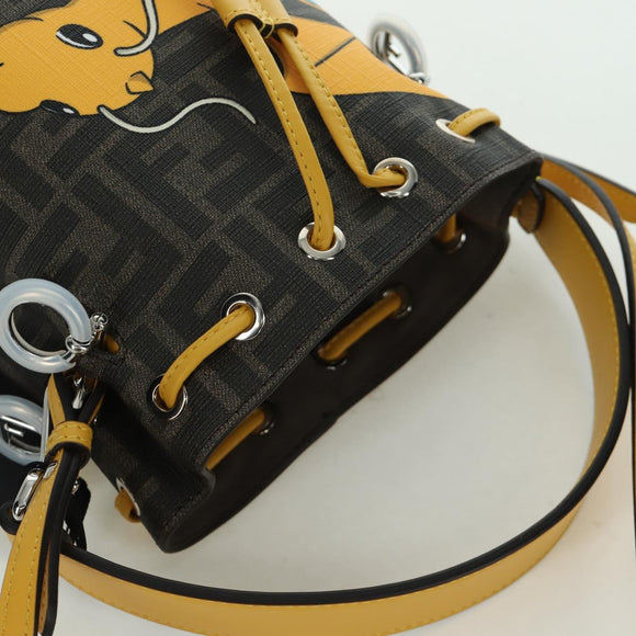 FENDI x FRGMT x POKÉMON Zucca Canvas Dragonfly Bag 2way Brown Auth 166947SM