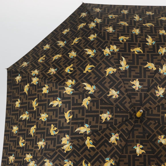FENDI x FRGMT x POKÉMON Zucca Canvas Dragonfly Umbrella Black Auth 166950SM