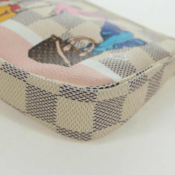 LOUIS VUITTON Damier Azur 2018 Mini Pochette Accessoires Pouch LV Auth 166952SAM