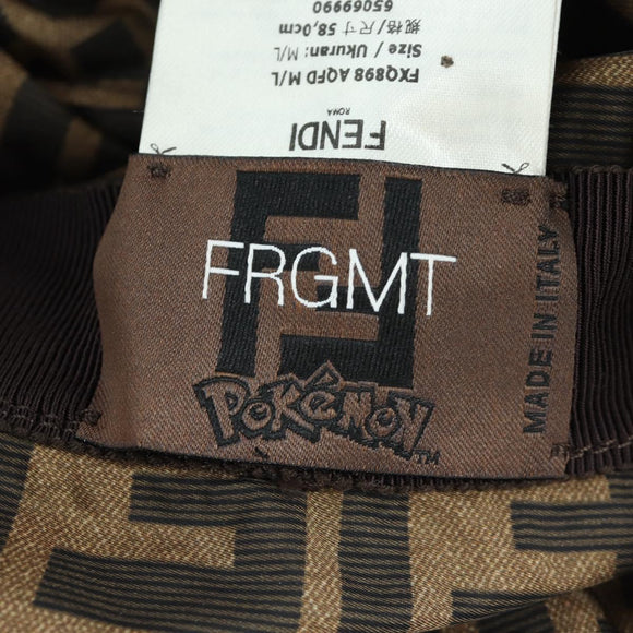 FENDI Zucca Canvas Bucket FENDI x FRGMT x POKÉMON Hat Black Brown Auth 166953SM