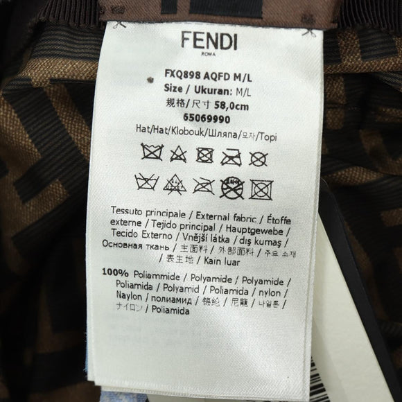 FENDI Zucca Canvas Bucket FENDI x FRGMT x POKÉMON Hat Black Brown Auth 166953SM