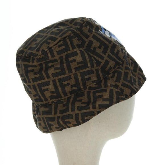 FENDI Zucca Canvas Bucket FENDI x FRGMT x POKÉMON Hat Black Brown Auth 166953SM