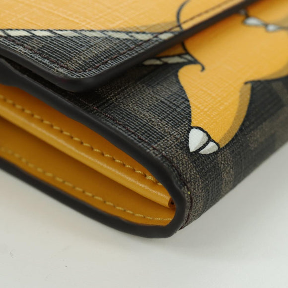 FENDI xFRGMTxPOKÉMON Zucca Canvas Chain Wallet Dragon Bag Black Auth 166959SM