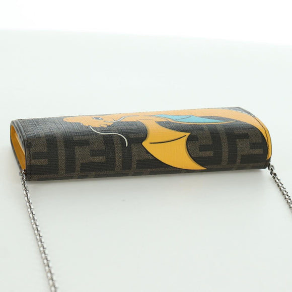 FENDI xFRGMTxPOKÉMON Zucca Canvas Chain Wallet Dragon Bag Black Auth 166959SM