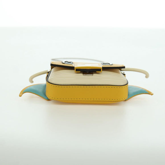 FENDI x FRGMT x POKÉMON Nano Bucket Dragon Bag Leather Yellow Auth 166960SM