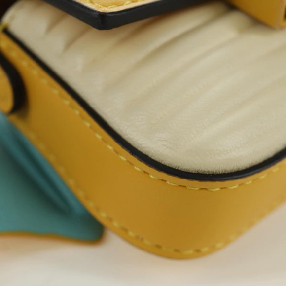 FENDI x FRGMT x POKÉMON Nano Bucket Dragon Bag Leather Yellow Auth 166960SM