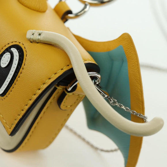 FENDI x FRGMT x POKÉMON Nano Bucket Dragon Bag Leather Yellow Auth 166960SM