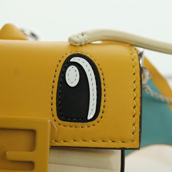 FENDI x FRGMT x POKÉMON Nano Bucket Dragon Bag Leather Yellow Auth 166960SM