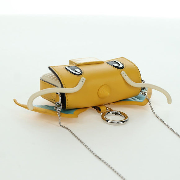 FENDI x FRGMT x POKÉMON Nano Bucket Dragon Bag Leather Yellow Auth 166960SM