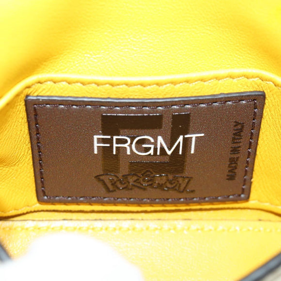 FENDI x FRGMT x POKÉMON Nano Bucket Dragon Bag Leather Yellow Auth 166961SM