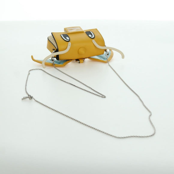 FENDI x FRGMT x POKÉMON Nano Bucket Dragon Bag Leather Yellow Auth 166961SM