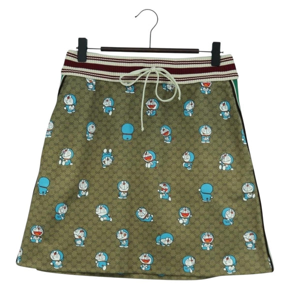 GUCCI GUCCI × Doraemon Micro GG Doraemon Skirt Cotton Brown Auth 166962SM